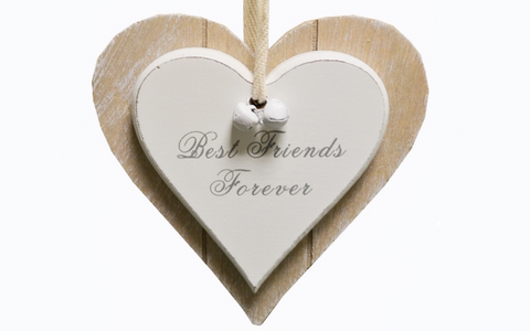 Best Friends Forever, double hanging heart