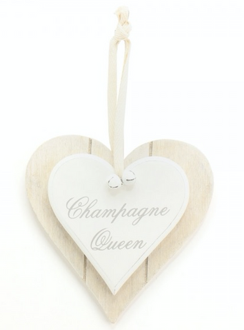Champagne Queen, double heart plaque