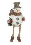 Dangly Leg Snowman with Bucket, Shelf Sitter