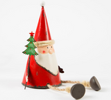 Sitting Nordic Santa with Christmas Tree