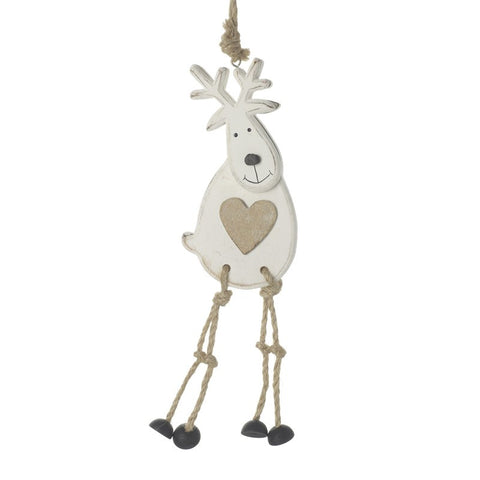 Shabby Chic Hanging Wooden Reindeer