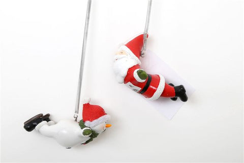 Flying Santa & Snowman on springs