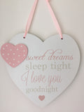 Baby Phrase Heart - Pink: sweet dreams