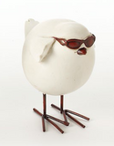 White bird with shades on