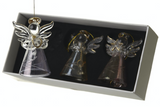 Engraved Glass Angels with Bells - Set of 3 boxed