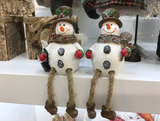 Resin Snowmen with Dangly Legs, Shelf Sitters
