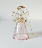 Engraved Angel with Bell holding a star, skirt hint of pink
