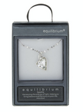 Equillibrium Silver Plate Crystal Heart Necklace