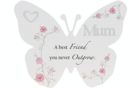 Mum, Floral Reflect Butterfly Plaque