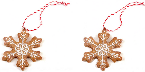 Hanging, Gingerbread Snowflakes, Tree Decorations