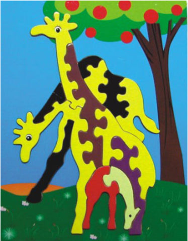 Children's wooden jigsaw puzzle - Giraffes
