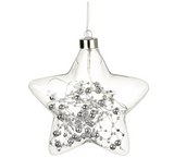 Glass Hanging LED Silver Star - Unlit (Heaven Sends)