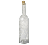 Glass Light up Highly Decorative Bottle with winter reindeer scene - unlit