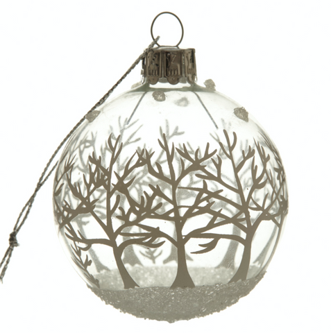 Hanging, Glass White Tree Bauble