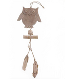Hanging Wooden Owl - Natural
