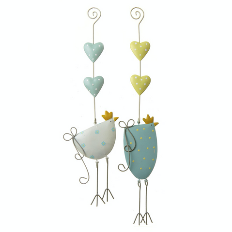 Metal Hanging Chickens
