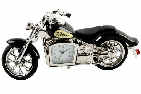 Miniature, Indian Style Black Motorbike, Clock
