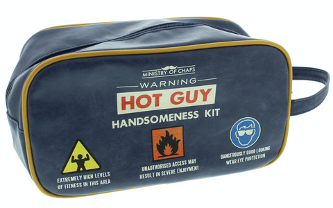Ministry of Chaps, Warning Hot Guy Handsomeness Kit, Wash Bag