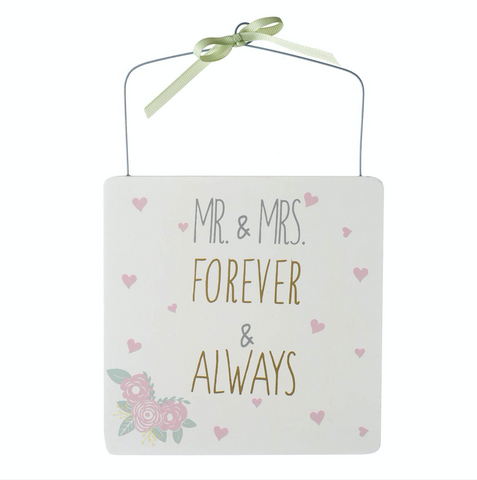 Mr and Mrs, Forever and Always, Hanging Sign