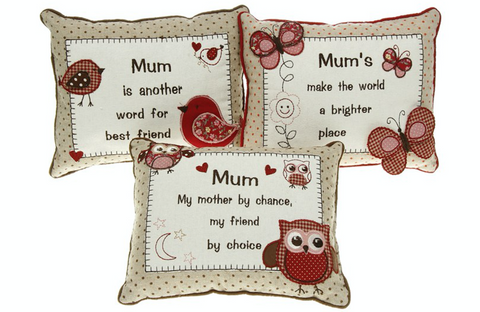 Mum, Sentiment Embroidered Cushion