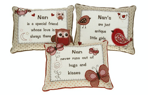 Nan Embroidered Sentiment Cushion