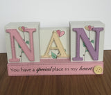Nan You have a special place in my heart, floral style table block