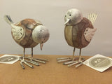Wooden Birds with wire feet, shabby chic
