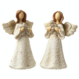 Pair of Small Polyresin Angel Decorations