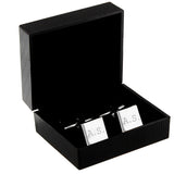 Personalised Sterling Silver Square Cufflinks in box