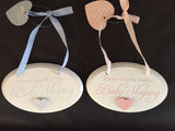 Please knock softly, baby sleeping (pink or blue), hanging plaque