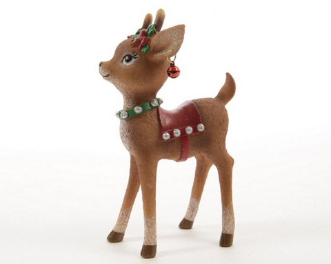 Polyresin, Standing Baby Reindeer, Ornament