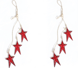 Metal Hanging Red Stars with white dots, Heaven Sends