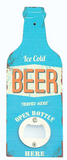 Aqua Blue, Retro beer bottle opener "Ice cold beer served here"
