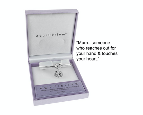 Silver Plated Knot Message Bangle, Mum