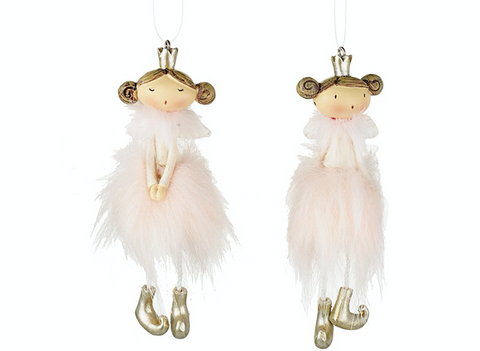 Small Pink Hanging Fairy Angels - Set of 2