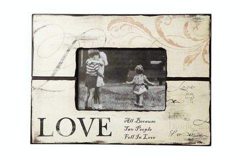 Vintage Cream Wooden love photo frame