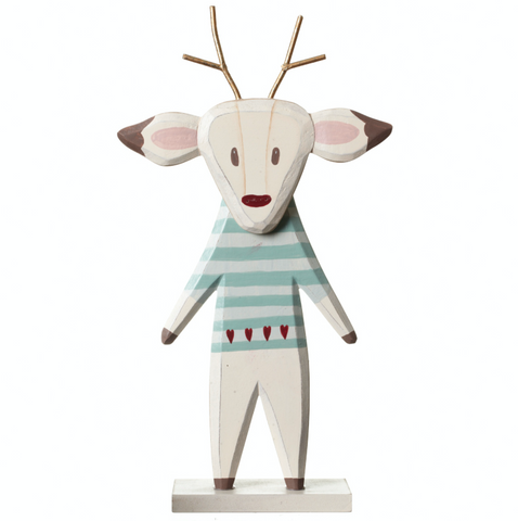 Shabby Chic, wooden reindeer decor with painted detail