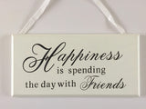 Hanging Wooden Sign - Happiness