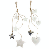 Shabby Chic, wooden hanging hearts and stars