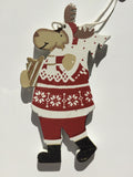 Wooden Hanging Reindeer wearing a red jumper