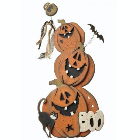 Wooden Shabby Chic Pumpkin Boo Sign - Small