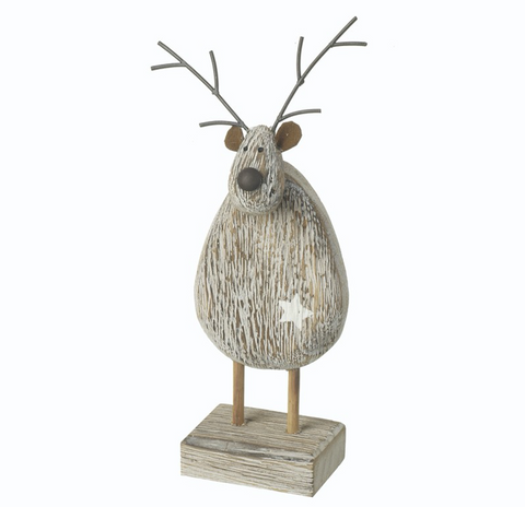 Wooden Standing Deer with star detail