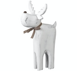 Wooden, White Washed, Reindeer (Large)