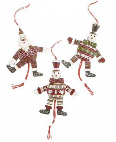 Wooden, Santa and Snowmen Jumping Jacks