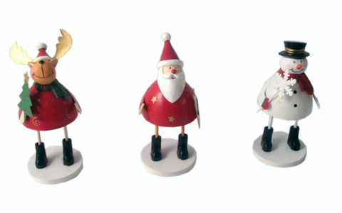 Tin, Xmas Figure Mix - Reindeer, Santa and Snowman