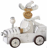 Wooden Reindeer in Car